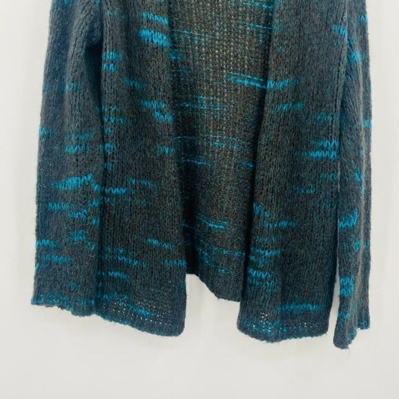 Elsamanda Size Large Made in Italy Blue & Black Mohair Wool Cardigan Sweater - Picture 3 of 10